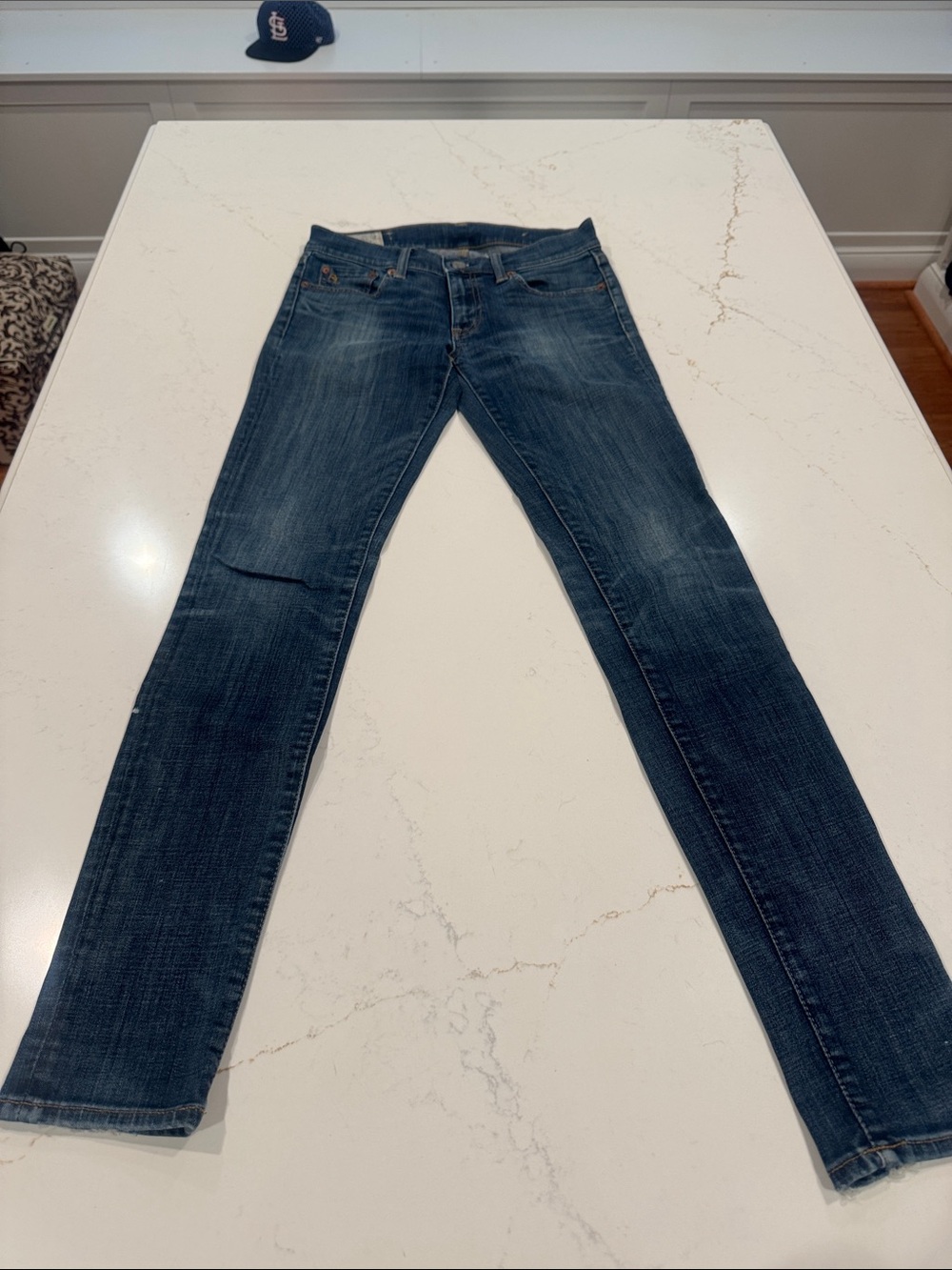 Ralph Lauren Polo Blue Denim Tomkins Skinny Jeans size 27